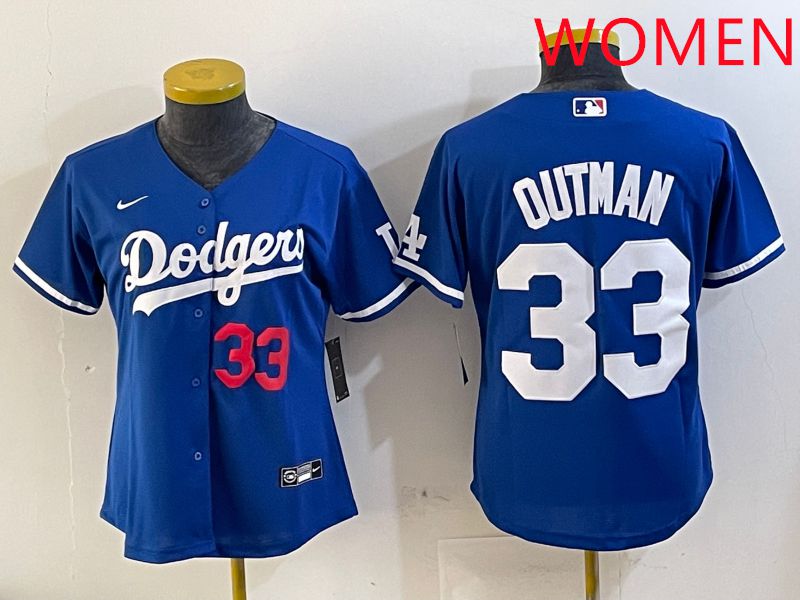 Women Los Angeles Dodgers 33 Outman Blue Game 2025 Nike MLB Jersey style 8
